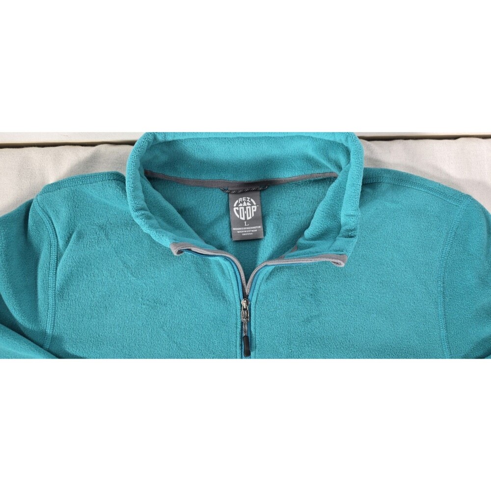 REI CO.OP Women's Large Pullover 1/4 Zip Blue Green Jacket